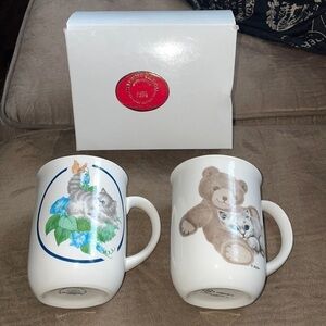 VTG Otagiri Bear Cat Ceramic Mug Set Made in Japan
